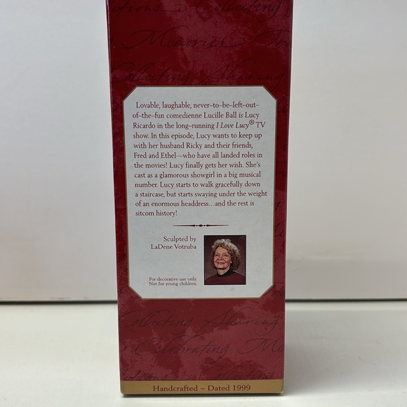 1999 Hallmark I Love Lucy Ornament Lucy Gets in Pictures Feather Headdress - Picture 2 of 7